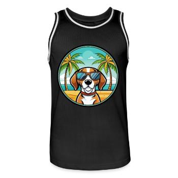 Treeing Walker Coonhound Hunderasse Cartoon Strand - Männer Basketball-Trikot - Schwarz/Weiß - Vorne - AI Model Male 185 dark (185cm)