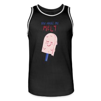 you make me melt icecream - Männer Basketball-Trikot - Schwarz/Weiß - Vorne - AI Model Male 185 dark (185cm)