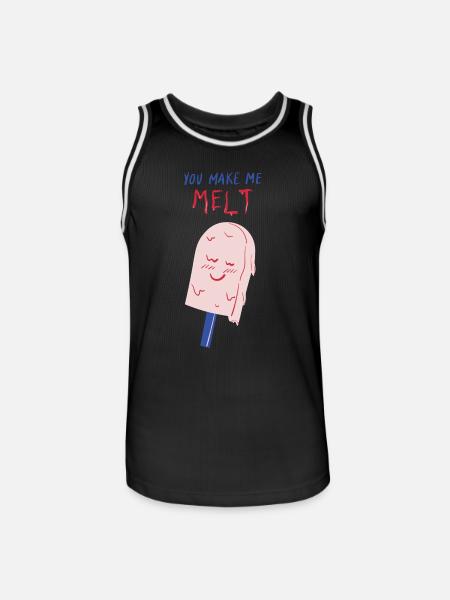 you make me melt icecream - Men's Basketball Jersey - black/white