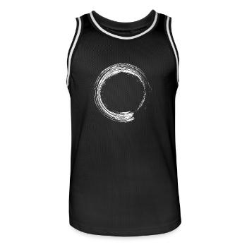 Kreis Design Bürste Symbol weiß - Männer Basketball-Trikot - Schwarz/Weiß - Vorne - AI Model Male 185 dark (185cm)
