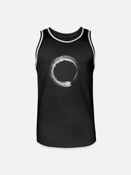 Circle design brush icon white - Men's Basketball Jersey - black/white