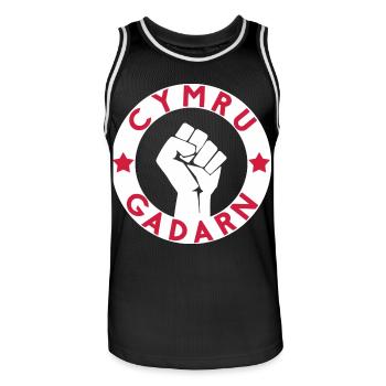 Cymru Gadarn - Männer Basketball-Trikot - Schwarz/Weiß - Vorne - AI Model Male 185 dark (185cm)