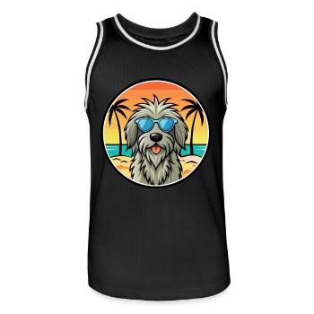 Bergamasker Schäferhund Rasse Cartoon Sonnenbrille - Männer Basketball-Trikot - Schwarz/Weiß - Vorne - AI Model Male 185 dark (185cm)