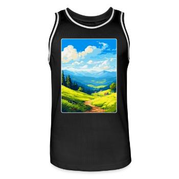 Harz Deutschland Vintage Reiseplakat WPA - Männer Basketball-Trikot - Schwarz/Weiß - Vorne - AI Model Male 185 dark (185cm)