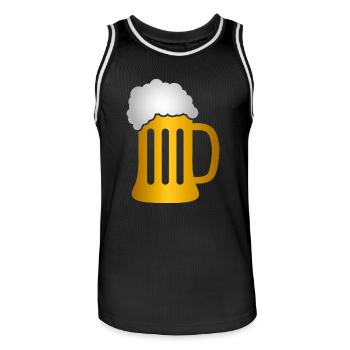 Golden Beer Krug Silhouette - Männer Basketball-Trikot - Schwarz/Weiß - Vorne - AI Model Male 185 dark (185cm)