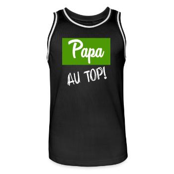 BONNE FÊTE PAPA. PAPA. FÊTE DES PÈRES. PÈRE - Maillot de basket Homme - noir/blanc - Devant - AI Model Male 185 dark (185cm)