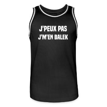 J'peux pas j'm'en balek - Maillot de basket Homme - noir/blanc - Devant - AI Model Male 185 dark (185cm)