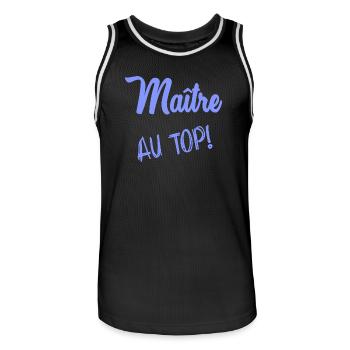MEISTER - Männer Basketball-Trikot - Schwarz/Weiß - Vorne - AI Model Male 185 dark (185cm)