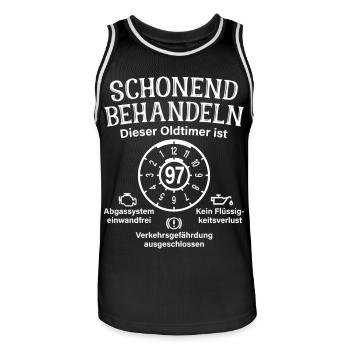 97. Geburtstag Schonend Behandeln Oldtimer Ist 97 - Männer Basketball-Trikot - Schwarz/Weiß - Vorne - AI Model Male 185 dark (185cm)