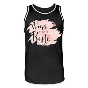 Grand-mère Tu es la meilleure du monde - Maillot de basket Homme - noir/blanc - Devant - AI Model Male 185 dark (185cm)