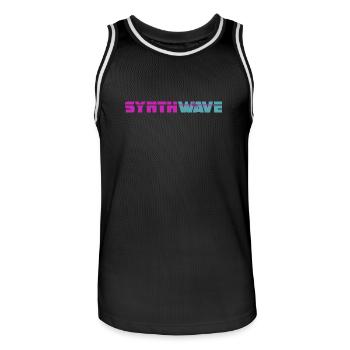 Synthwave - Men's Basketball Jersey - black/white - Front - AI Model Male 185 dark (185cm)