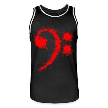 Bass Clef Red - Cadeau drôle d'amateurs de musique - Maillot de basket Homme - noir/blanc - Devant - AI Model Male 185 dark (185cm)