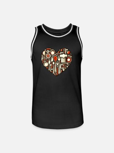 Küchenliebe Herz - Männer Basketball-Trikot -