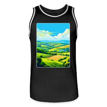 Camel Valley Cornwall England Großbritannien Reiseplakat WPA - Männer Basketball-Trikot - Schwarz/Weiß - Vorne - AI Model Male 185 dark (185cm)