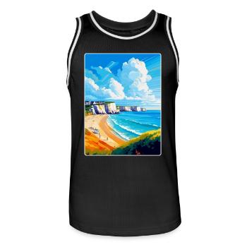Dover England Uk Vintage Reiseplakat Souvenir - Männer Basketball-Trikot - Schwarz/Weiß - Vorne - AI Model Male 185 dark (185cm)