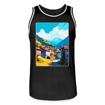 Artvin Türkei Vintage Reiseposter WPA Souvenir - Männer Basketball-Trikot - Schwarz/Weiß - Vorne - AI Model Male 185 dark (185cm)