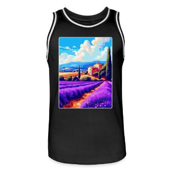 Provence Frankreich Vintage Reiseplakat Souvenir WPA - Männer Basketball-Trikot - Schwarz/Weiß - Vorne - AI Model Male 185 dark (185cm)