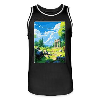 Antikes Olympi Griechenland Vintage Reiseposter WPA - Männer Basketball-Trikot - Schwarz/Weiß - Vorne - AI Model Male 185 dark (185cm)