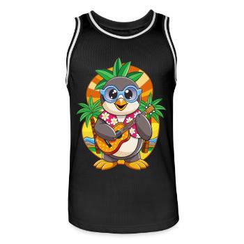 Lustige Pinguin Cartoon Sommer Strand Sonnenbrille - Männer Basketball-Trikot - Schwarz/Weiß - Vorne - AI Model Male 185 dark (185cm)