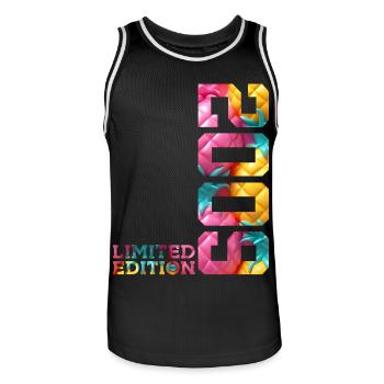 17TH BIRTHDAY LIMITED EDITION 2009 - Men's Basketball Jersey - black/white - Front - AI Model Male 185 dark (185cm)