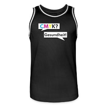CMYK Grafiker Nerd Spruch Geschenk Shirt - Männer Basketball-Trikot - Schwarz/Weiß - Vorne - AI Model Male 185 dark (185cm)