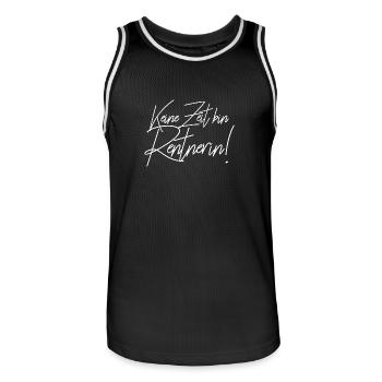 Keine Zeit bin Rentnerin. - Männer Basketball-Trikot - Schwarz/Weiß - Vorne - AI Model Male 185 dark (185cm)