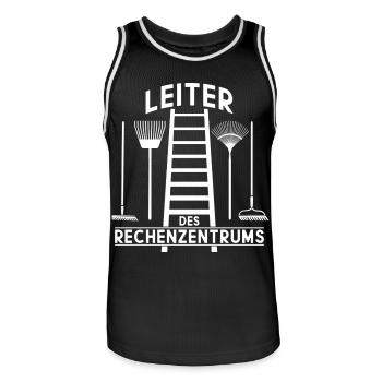 LEITER RECHENZENTRUM - Männer Basketball-Trikot - Schwarz/Weiß - Vorne - AI Model Male 185 dark (185cm)