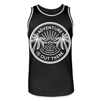 Aventure palmiers de mer - Maillot de basket Homme - noir/blanc - Devant - AI Model Male 185 dark (185cm)