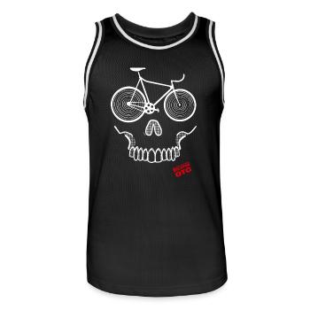 skull cyclist dark - Männer Basketball-Trikot - Schwarz/Weiß - Vorne - AI Model Male 185 dark (185cm)