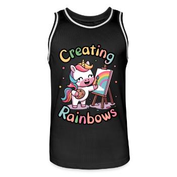 Creating Rainbows - Men's Basketball Jersey - black/white - Front - AI Model Male 185 dark (185cm)