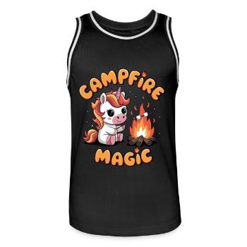 Campfire Magic - Men's Basketball Jersey - black/white - Front - AI Model Male 185 dark (185cm)