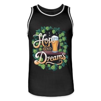 Hops And Dreams - Men's Basketball Jersey - black/white - Front - AI Model Male 185 dark (185cm)