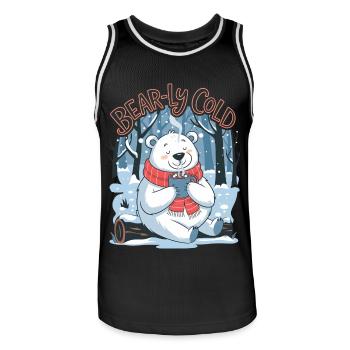 Froid d’ours - Maillot de basket Homme - noir/blanc - Devant - AI Model Male 185 dark (185cm)