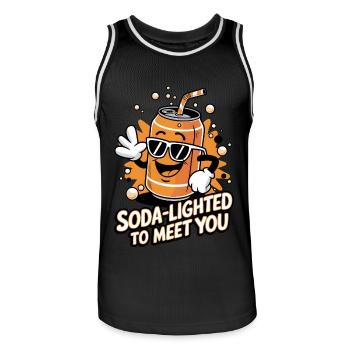 Allumé au soda pour vous rencontrer - Maillot de basket Homme - noir/blanc - Devant - AI Model Male 185 dark (185cm)
