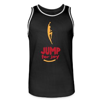 Jump For Joy par JoEp Skate - Maillot de basket Homme - noir/blanc - Devant - AI Model Male 185 dark (185cm)