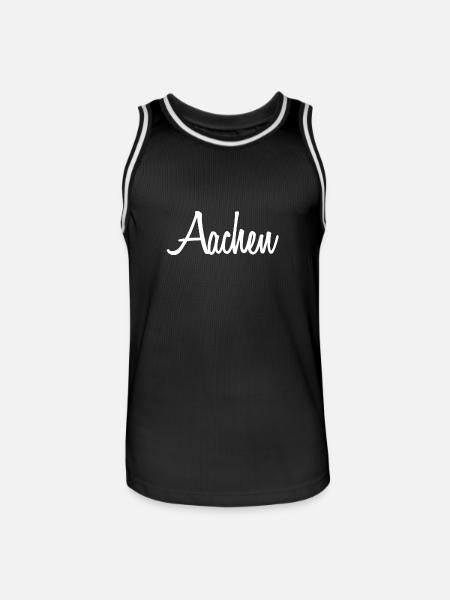Aachen - Männer Basketball-Trikot - Schwarz/Weiß