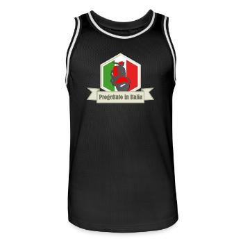 Rétro Progettato en Italia Roller Rengaine - Maillot de basket Homme - noir/blanc - Devant - AI Model Male 185 dark (185cm)