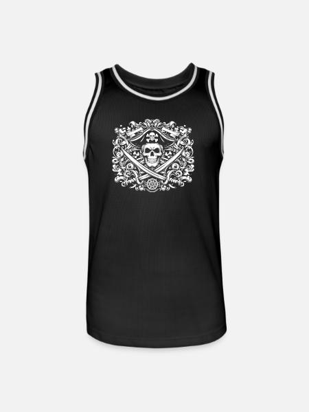 Pirate logo - Men's Basketball Jersey - black/white