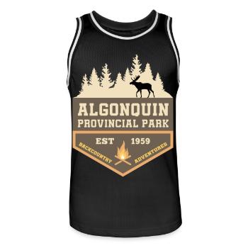 Canada Algonquin Park Moose Backcountry Camping - Maillot de basket Homme - noir/blanc - Devant - AI Model Male 185 dark (185cm)