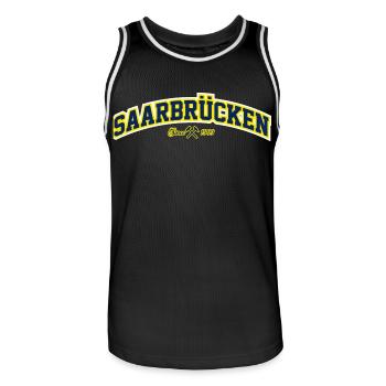 Saarbrücken - Männer Basketball-Trikot - Schwarz/Weiß - Vorne - AI Model Male 185 dark (185cm)