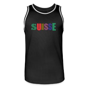 SUISSE - Maillot de basket Homme - noir/blanc - Devant - AI Model Male 185 dark (185cm)