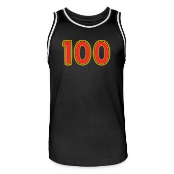 100. 100 ANS. 100e ANNIVERSAIRE. ANNIVERSAIRE 100 - Maillot de basket Homme - noir/blanc - Devant - AI Model Male 185 dark (185cm)