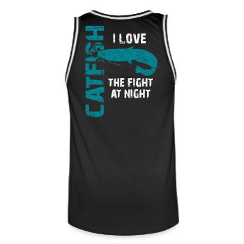 Catfish Fishing Sport Fishing Strong Fish - Men's Basketball Jersey - black/white - Back - AI Model Male 185 dark (185cm)