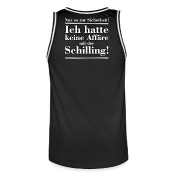 ich hatte nie was mit der Schilling - Männer Basketball-Trikot - Schwarz/Weiß - Hinten - AI Model Male 185 dark (185cm)