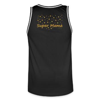 Super Mama - Männer Basketball-Trikot - Schwarz/Weiß - Hinten - AI Model Male 185 dark (185cm)