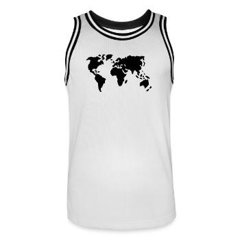 Welt - Männer Basketball-Trikot - Weiß/Schwarz - Vorne - AI Model Male 185 dark (185cm)