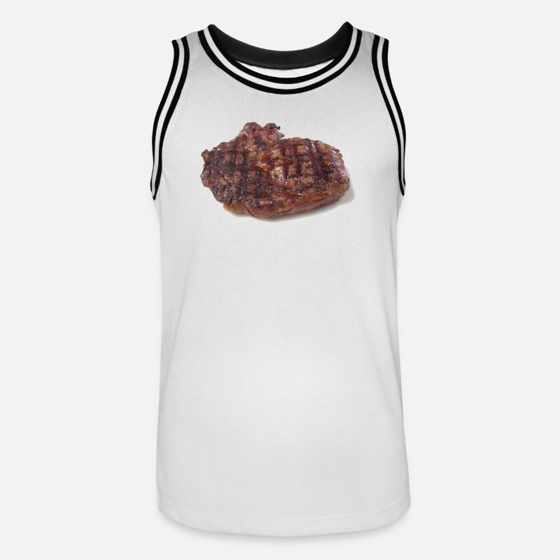 Steak - Maillot de basket Homme - blanc/noir