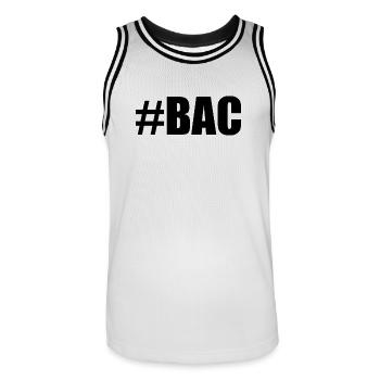 BAC. BACCALAUREAT. BREVET. DNB. EXAMEN. BRAVO - Maillot de basket Homme - blanc/noir - Devant - AI Model Male 185 dark (185cm)
