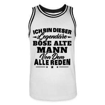 Ich bin dieser legendäre böse alte Mann - Männer Basketball-Trikot - Weiß/Schwarz - Vorne - AI Model Male 185 dark (185cm)