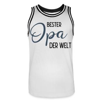 Bester Opa der Welt - Spruchdesign - Männer Basketball-Trikot - Weiß/Schwarz - Vorne - AI Model Male 185 dark (185cm)